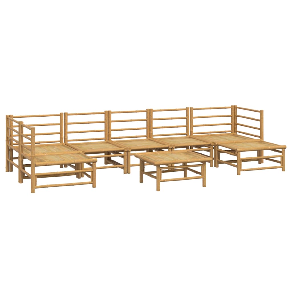 Set mobilier de grădină cu perne gri deschis, 8 piese, bambus GartenMobel Dekor