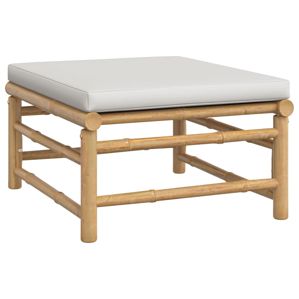 Set mobilier de grădină cu perne gri deschis, 8 piese, bambus GartenMobel Dekor