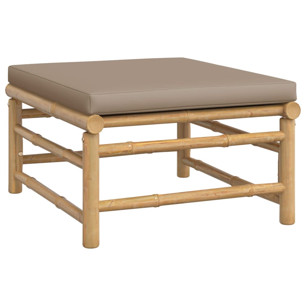 Set mobilier de grădină cu perne gri taupe, 4 piese, bambus GartenMobel Dekor