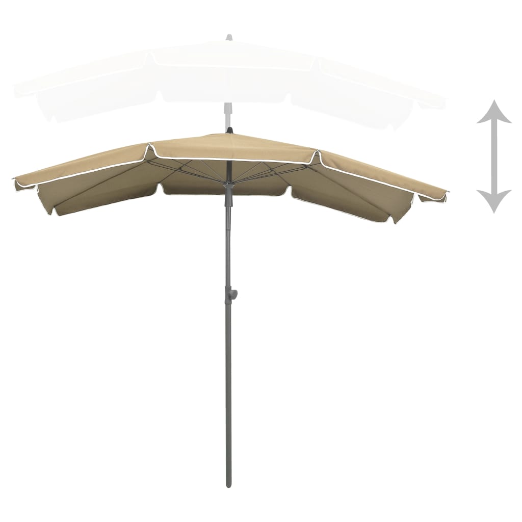 Umbrelă de grădină cu stâlp, gri taupe, 200x130 cm GartenMobel Dekor