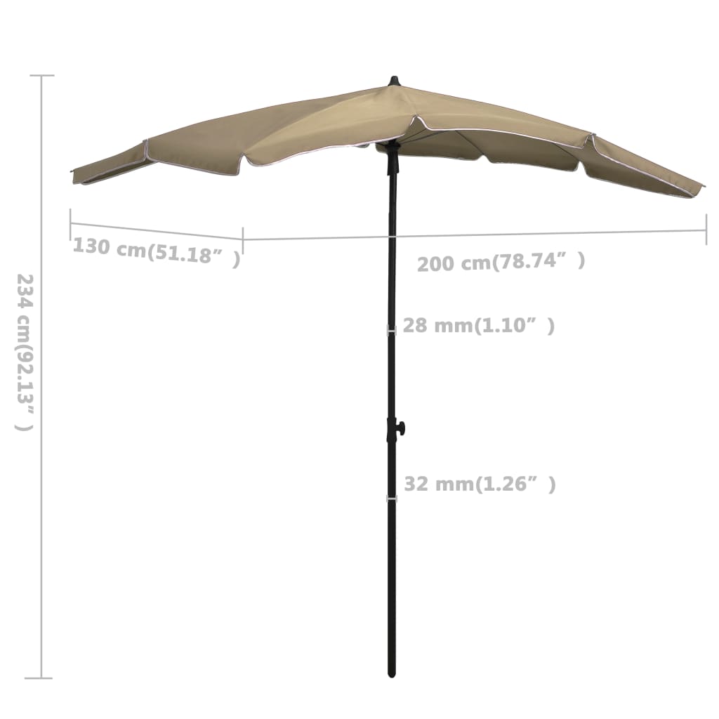 Umbrelă de grădină cu stâlp, gri taupe, 200x130 cm GartenMobel Dekor