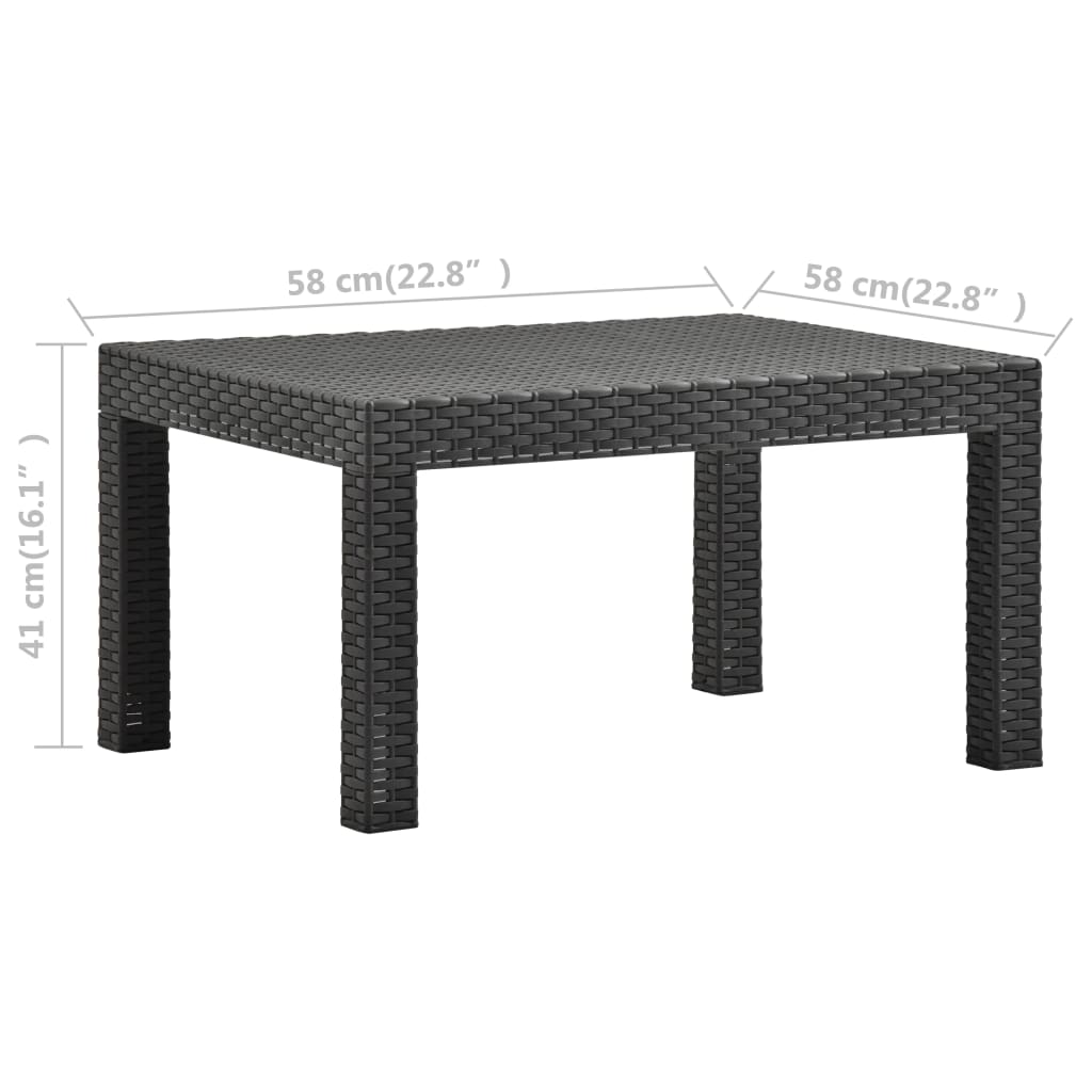 Set mobilier de grădină cu perne, 2 piese, antracit, PP ratan GartenMobel Dekor