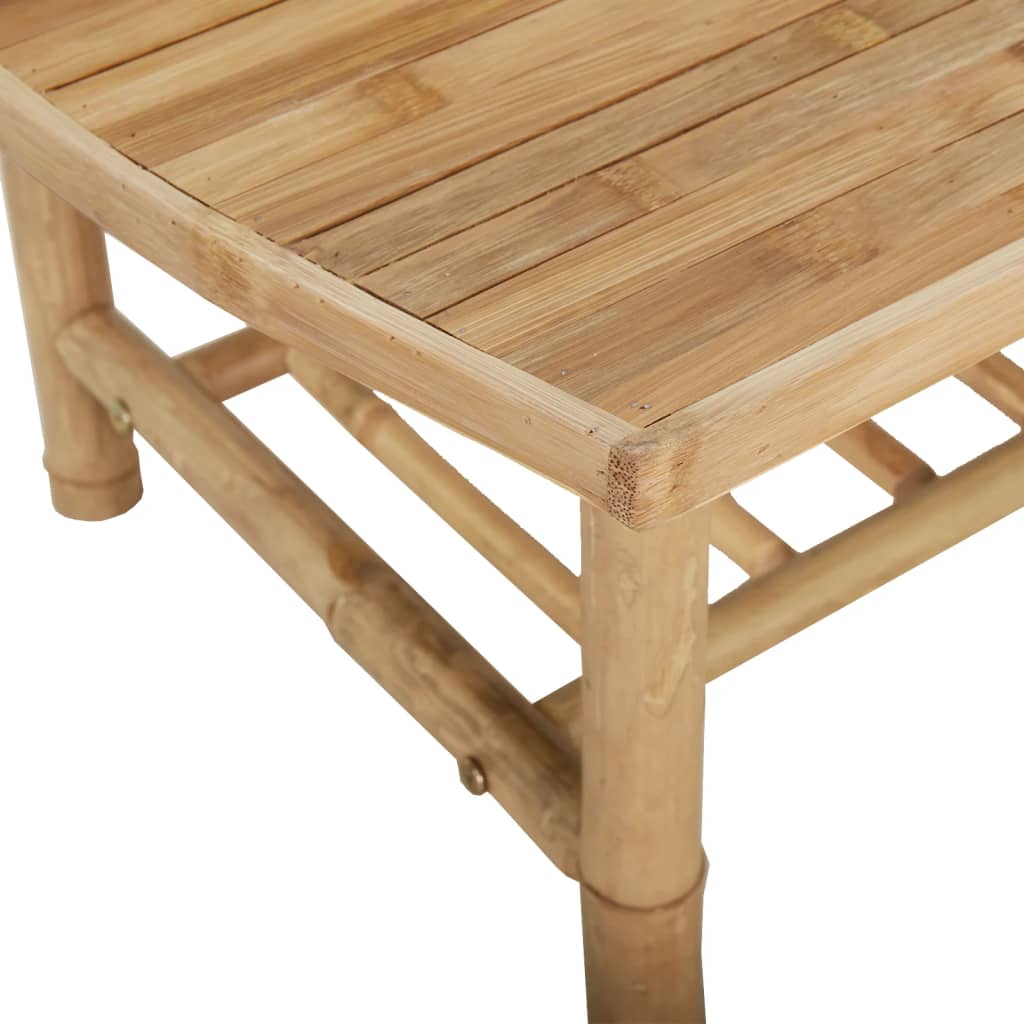 Set mobilier de grădină, cu perne alb crem, 3 piese, bambus GartenMobel Dekor