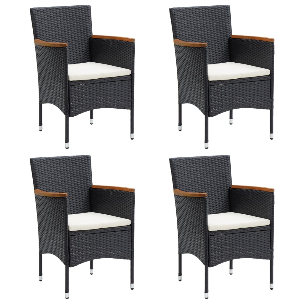 Set de masă pentru grădină, 5 piese, cu perne, negru GartenMobel Dekor