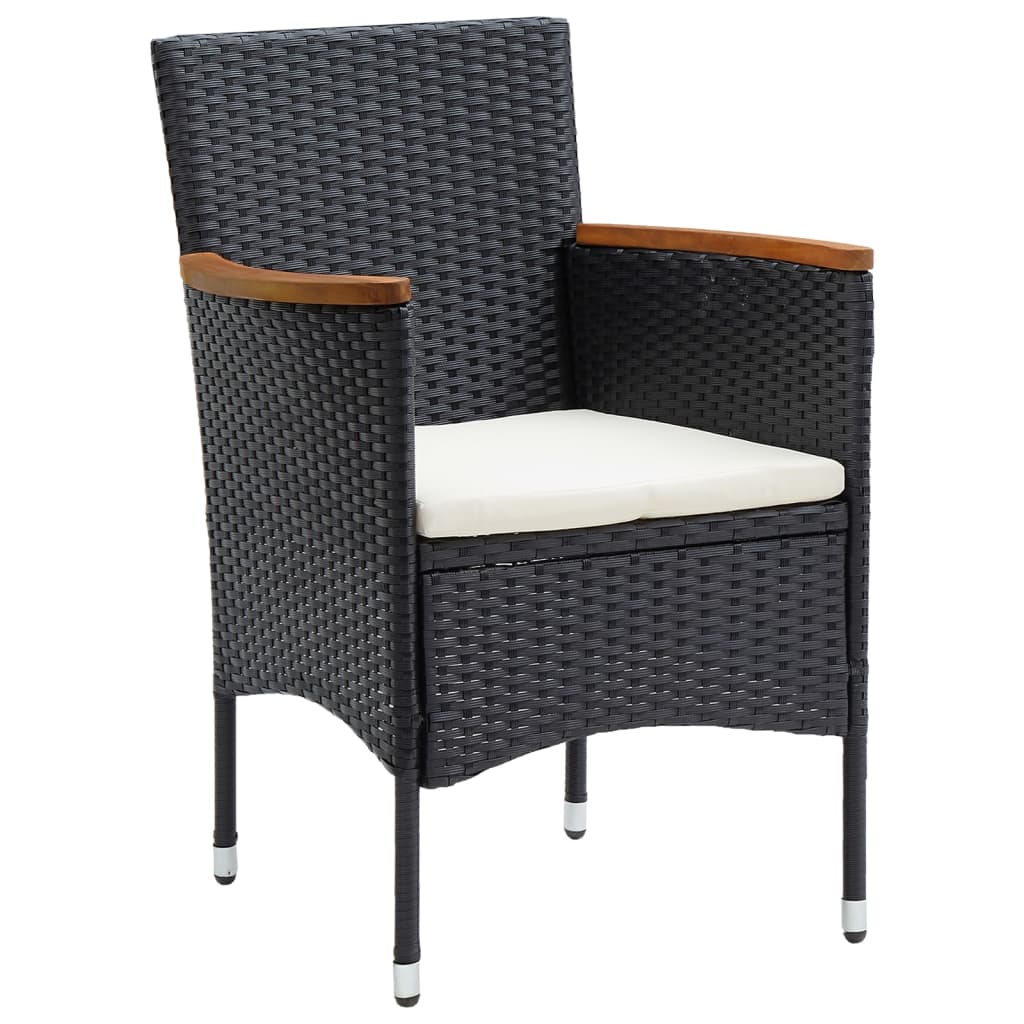 Set de masă pentru grădină, 5 piese, cu perne, negru GartenMobel Dekor
