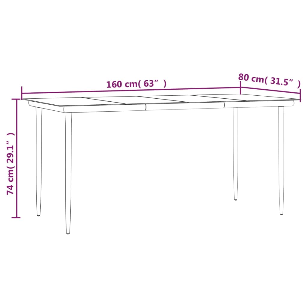 Set de masă pentru grădină, 5 piese, cu perne, negru GartenMobel Dekor