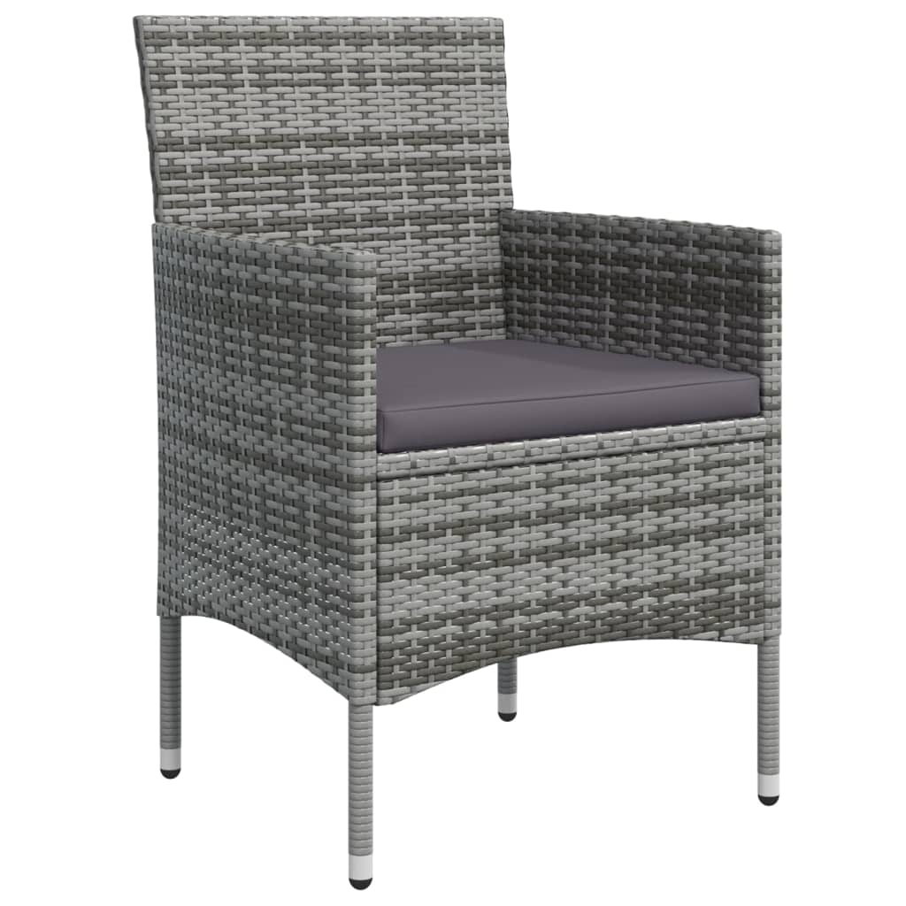 Set de servit masa pentru grădină, 7 piese, gri și negru GartenMobel Dekor