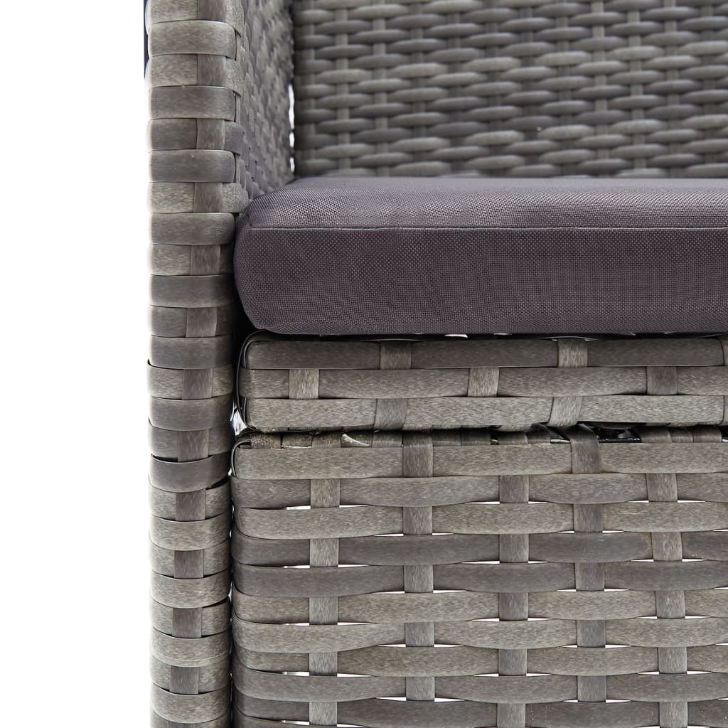 Set de servit masa pentru grădină, 7 piese, gri și negru GartenMobel Dekor