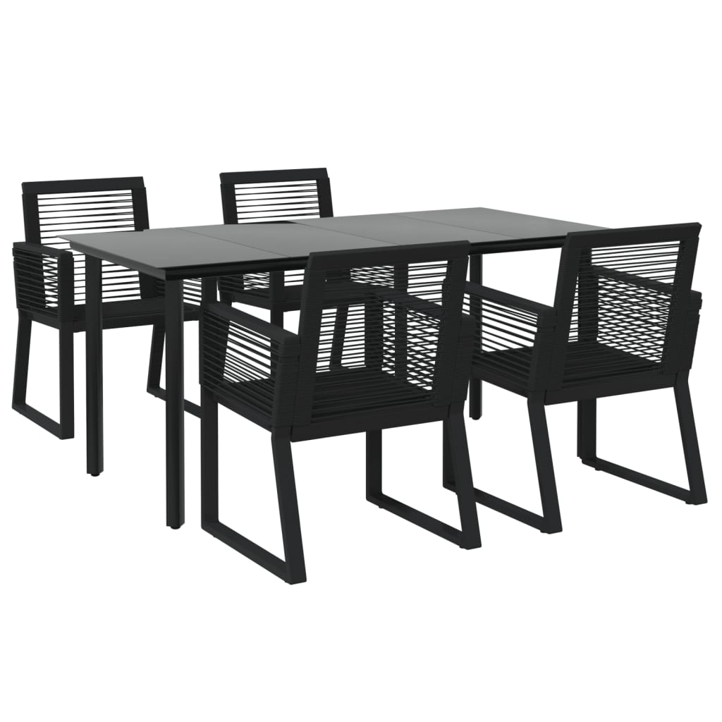 Set mobilier de grădină, 5 piese, negru, ratan PVC GartenMobel Dekor