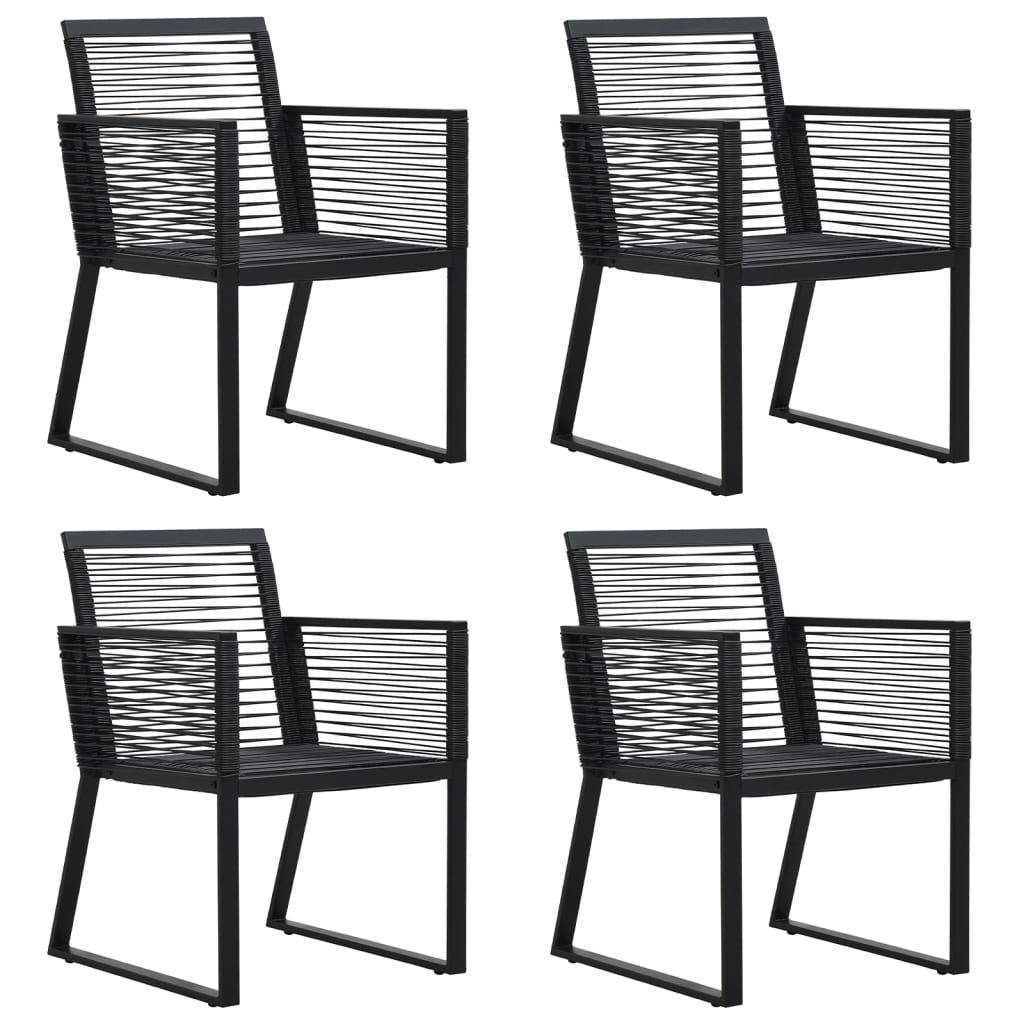 Set mobilier de grădină, 5 piese, negru, ratan PVC GartenMobel Dekor