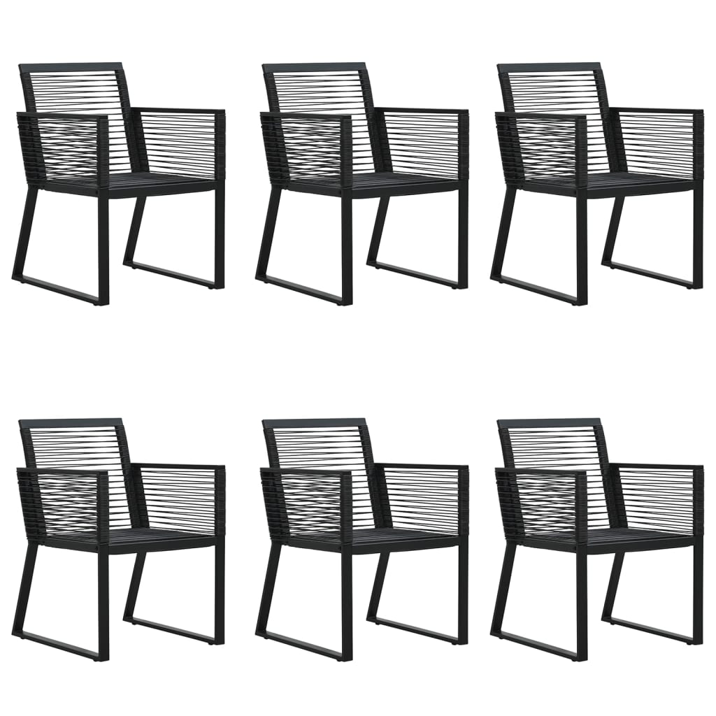 Set mobilier de grădină, 7 piese, negru, ratan PVC GartenMobel Dekor
