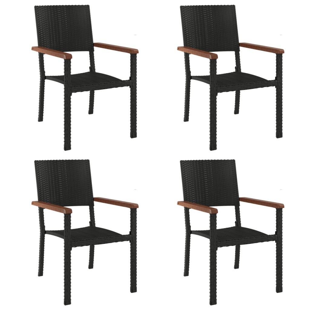Set mobilier de grădină, 5 piese, negru, poliratan GartenMobel Dekor