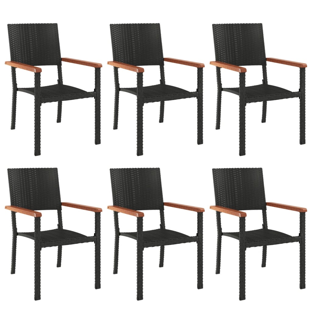 Set mobilier de grădină, 7 piese, negru, poliratan GartenMobel Dekor