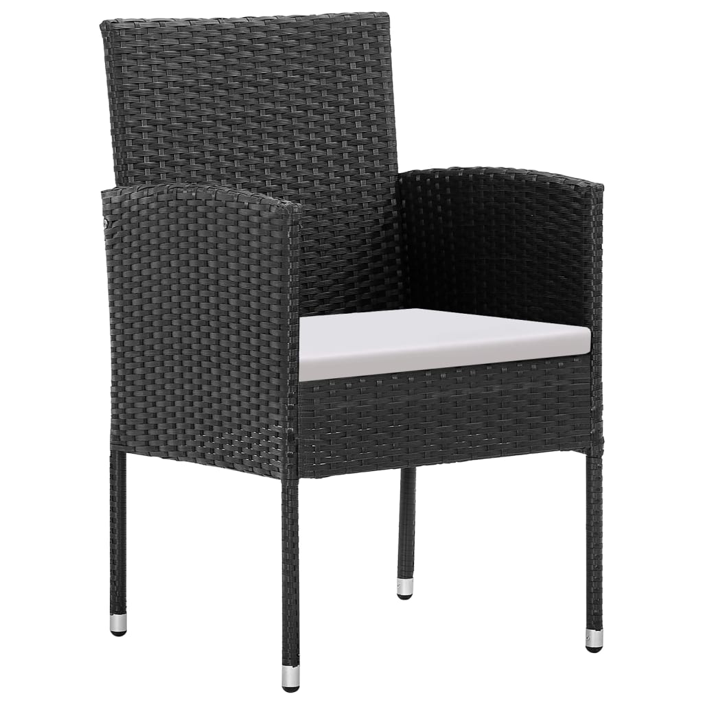 Set mobilier de grădină cu perne, 7 piese, negru, poliratan GartenMobel Dekor