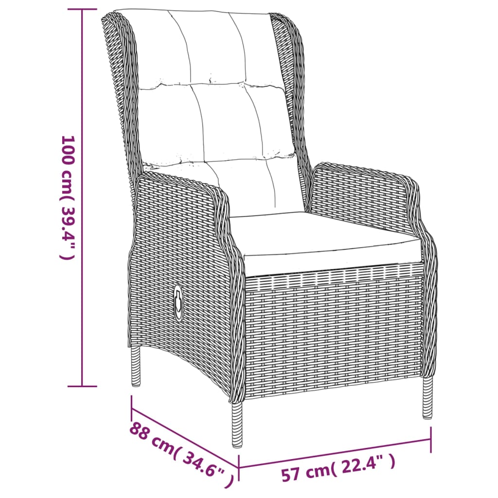 Set mobilier de grădină, 5 piese, gri deschis, poliratan GartenMobel Dekor