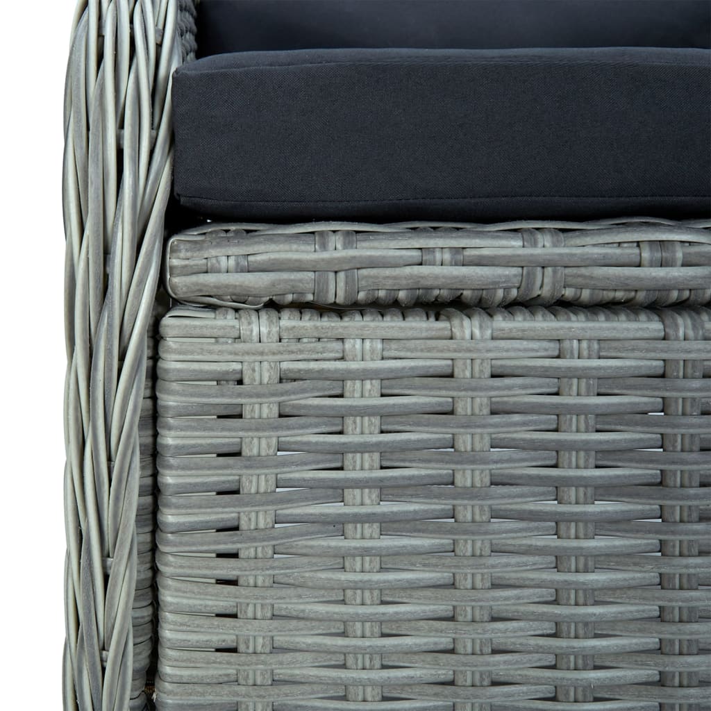 Set mobilier de grădină, 5 piese, gri deschis, poliratan GartenMobel Dekor
