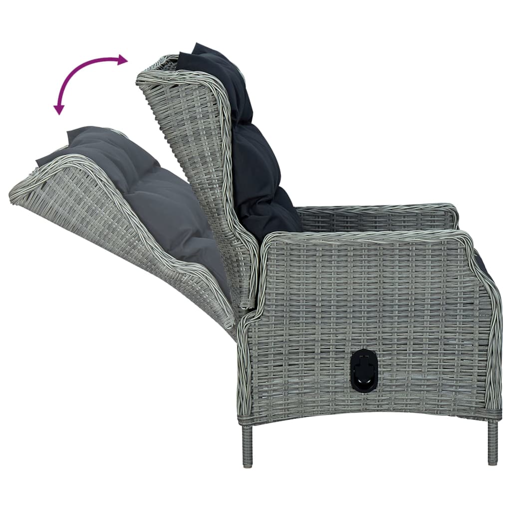 Set mobilier de grădină, 5 piese, gri deschis, poliratan GartenMobel Dekor