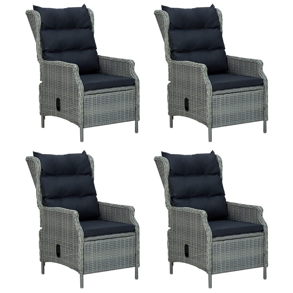 Set mobilier de grădină, 5 piese, gri deschis, poliratan GartenMobel Dekor
