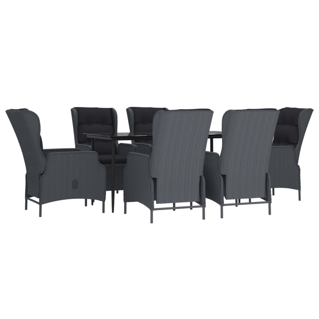 Set mobilier de grădină, 7 piese, gri închis, poliratan GartenMobel Dekor