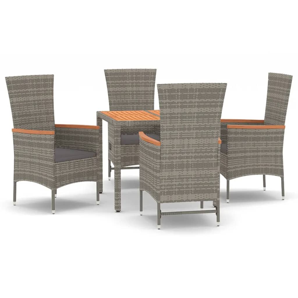 Set mobilier de grădină cu perne, 5 piese, gri, poliratan GartenMobel Dekor