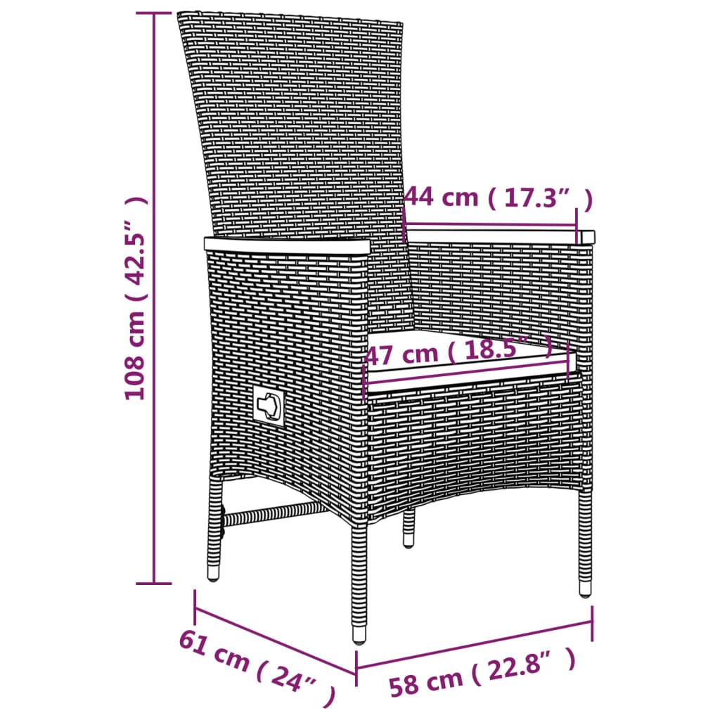 Set mobilier de grădină cu perne, 5 piese, gri, poliratan GartenMobel Dekor