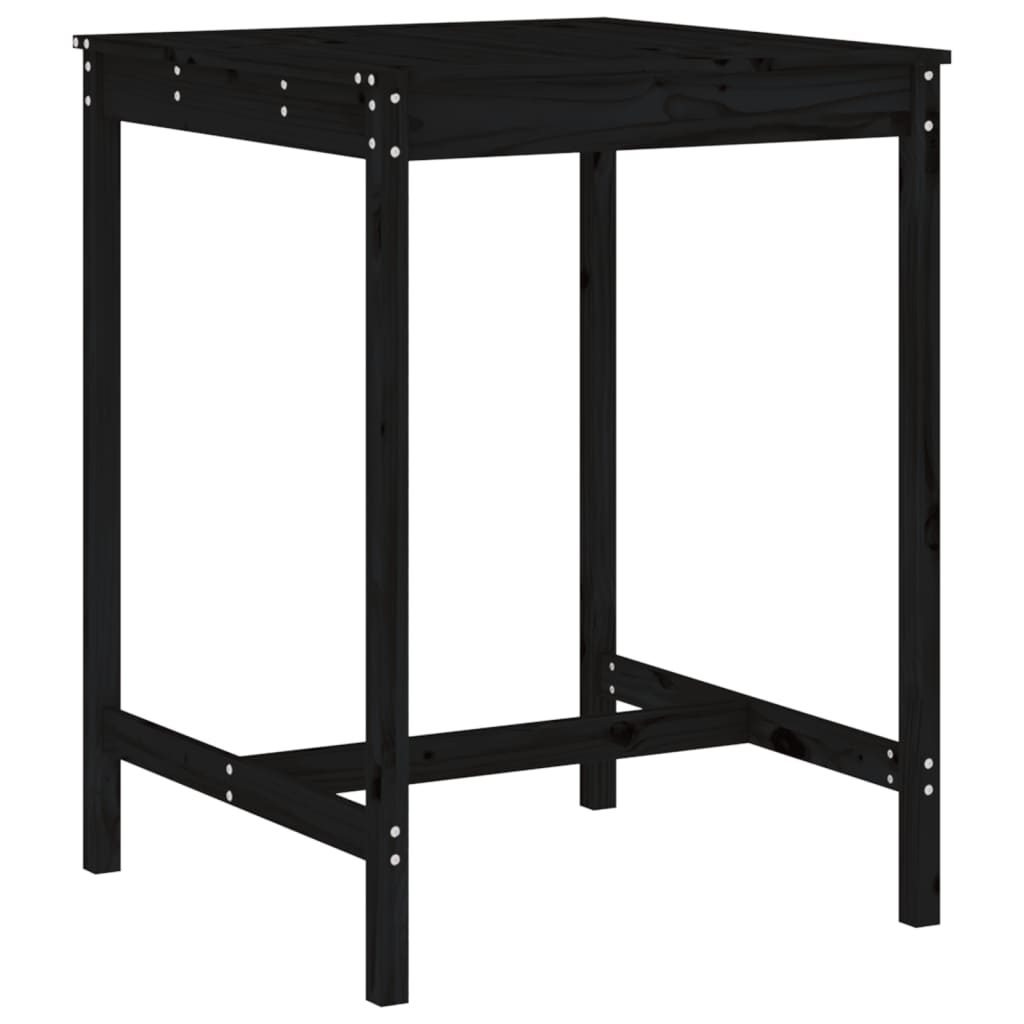 Set bar de grădină, 3 piese, negru, lemn masiv de pin GartenMobel Dekor