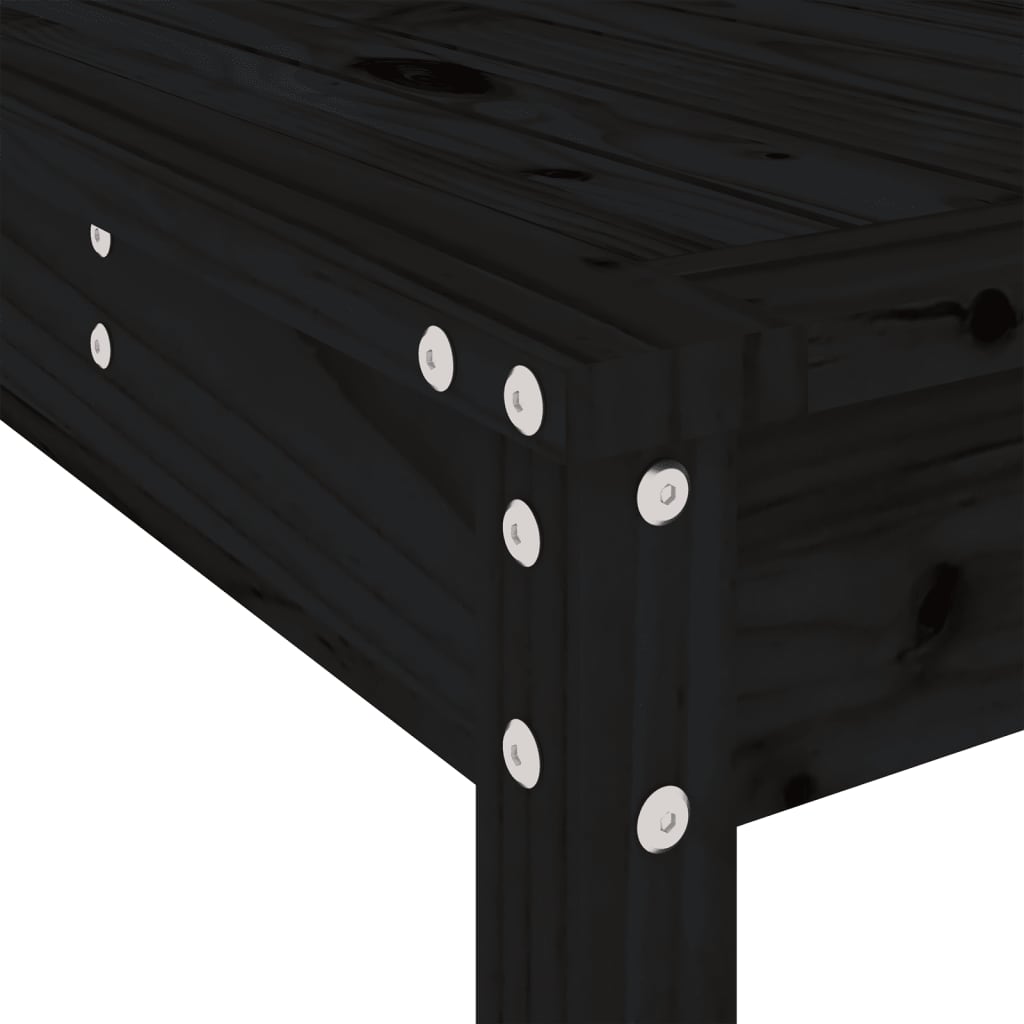 Set bar de grădină, 3 piese, negru, lemn masiv de pin GartenMobel Dekor