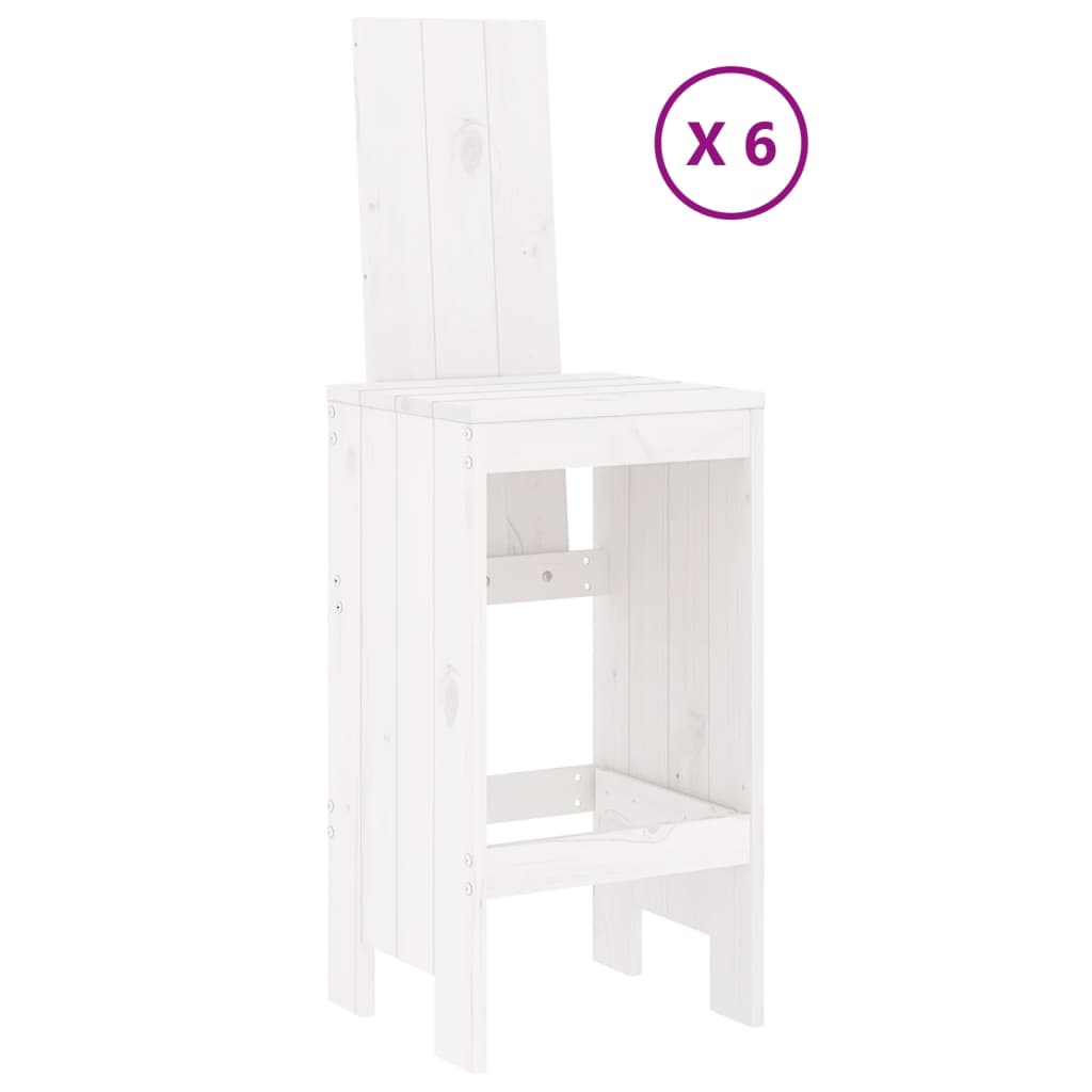 Set bar de grădină, 7 piese, alb, lemn masiv de pin GartenMobel Dekor