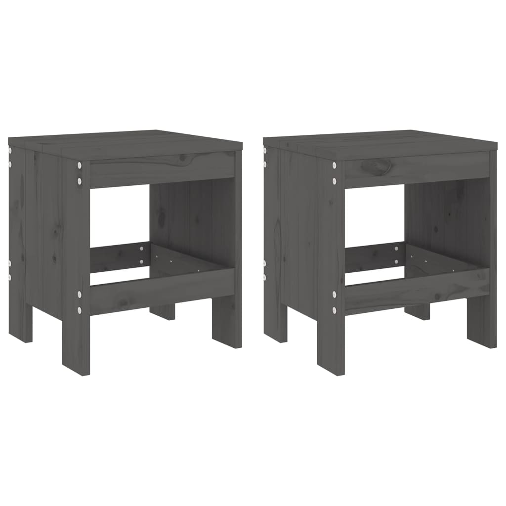 Set bistro de grădină, 3 piese, gri, lemn masiv de pin GartenMobel Dekor