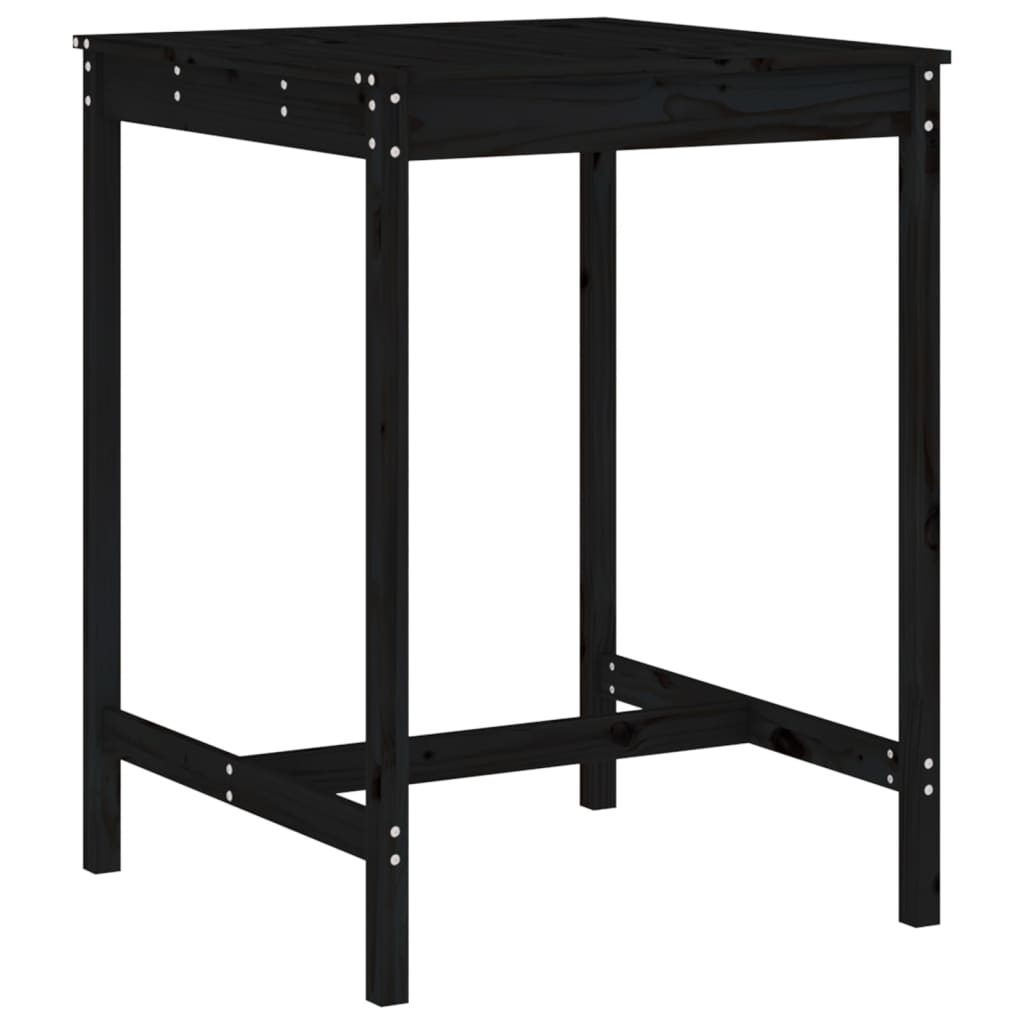 Set mobilier bar de grădină, 5 piese, negru, lemn masiv de pin GartenMobel Dekor