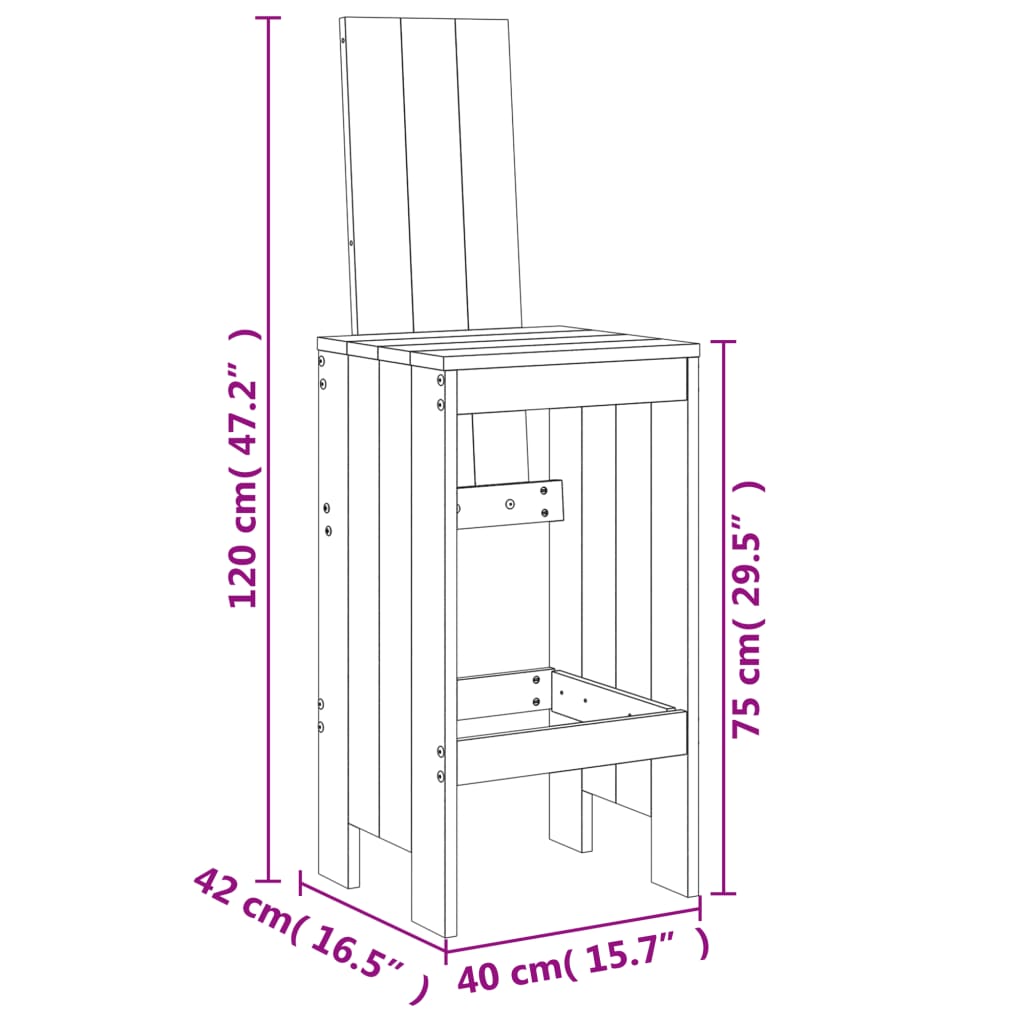 Set mobilier de bar, 3 piese, maro miere, lemn masiv de pin GartenMobel Dekor