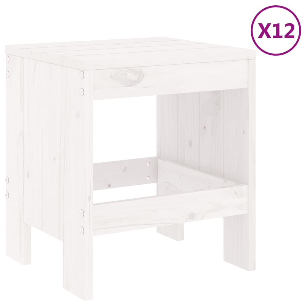 Set mobilier de grădină, 13 piese, alb, lemn masiv de pin GartenMobel Dekor