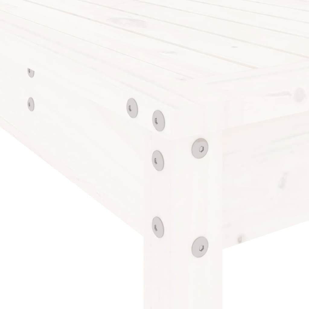 Set mobilier de grădină, 13 piese, alb, lemn masiv de pin GartenMobel Dekor