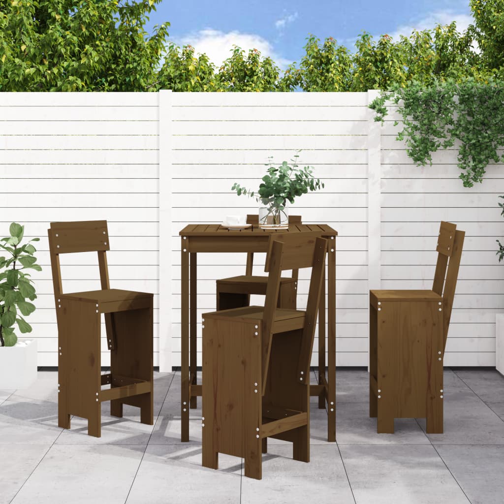 Set mobilier bar de grădină, 5 piese, maro miere lemn masiv pin GartenMobel Dekor