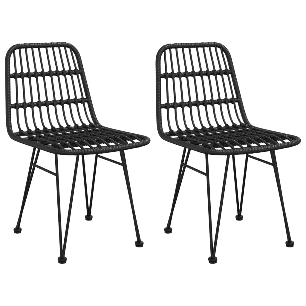 Set mobilier de grădină, 3 piese, negru, poliratan GartenMobel Dekor