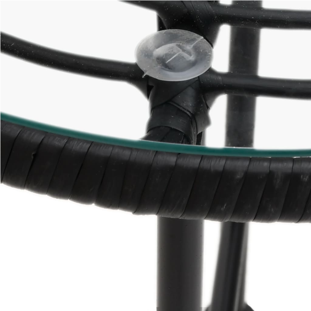 Set mobilier de grădină, 3 piese, negru, poliratan GartenMobel Dekor