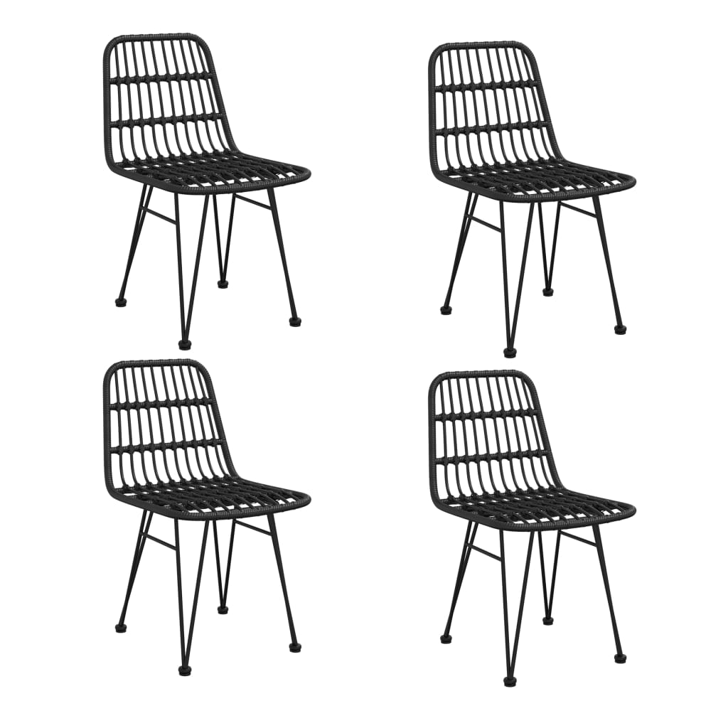 Set mobilier de grădină, 5 piese, negru, poliratan GartenMobel Dekor