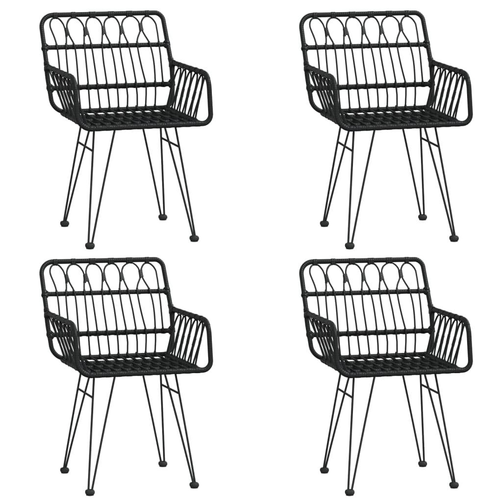 Set mobilier de grădină, 5 piese, negru, poliratan GartenMobel Dekor