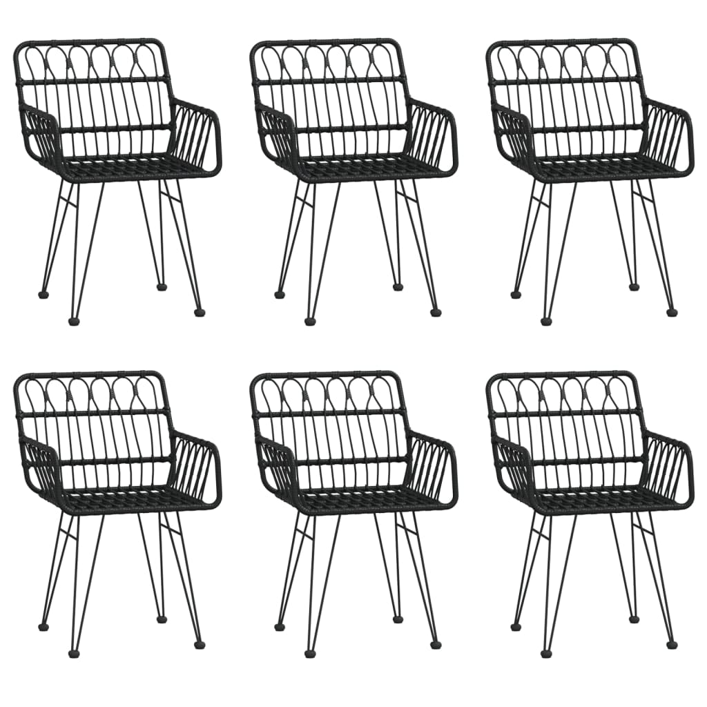 Set mobilier de grădină, 7 piese, negru, poliratan GartenMobel Dekor