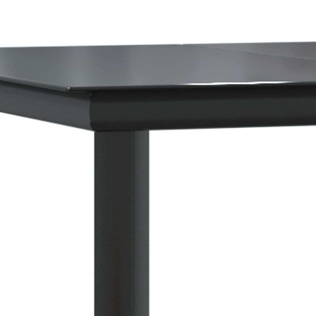 Set mobilier de grădină, 5 piese, negru, poliratan GartenMobel Dekor