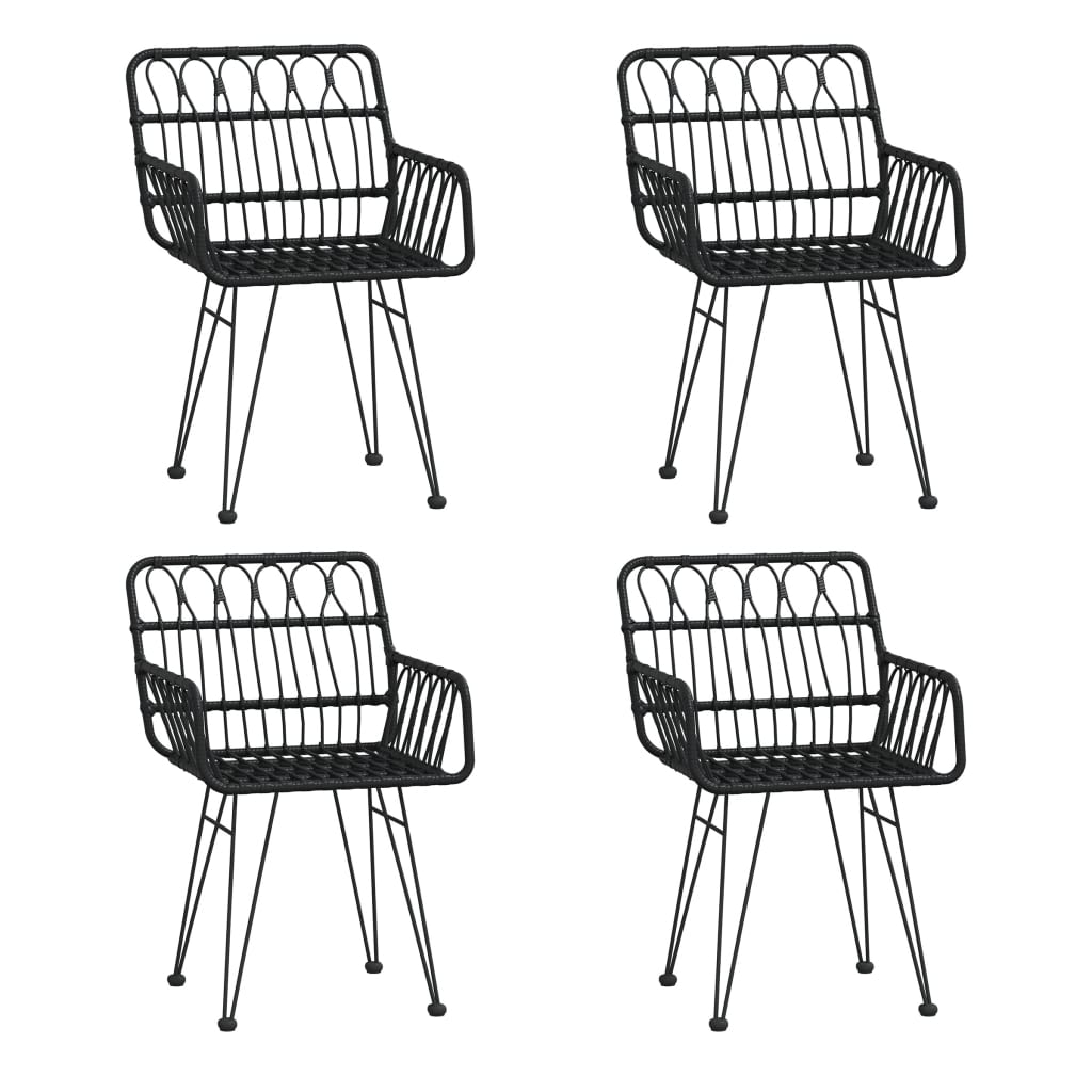 Set mobilier de grădină, 5 piese, negru, poliratan GartenMobel Dekor