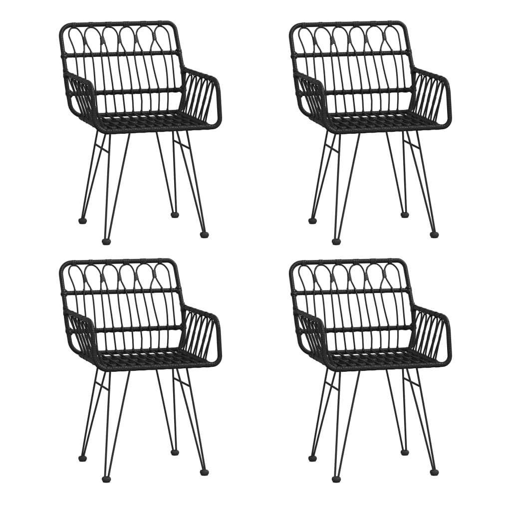 Set mobilier de grădină, 5 piese, negru, poliratan GartenMobel Dekor