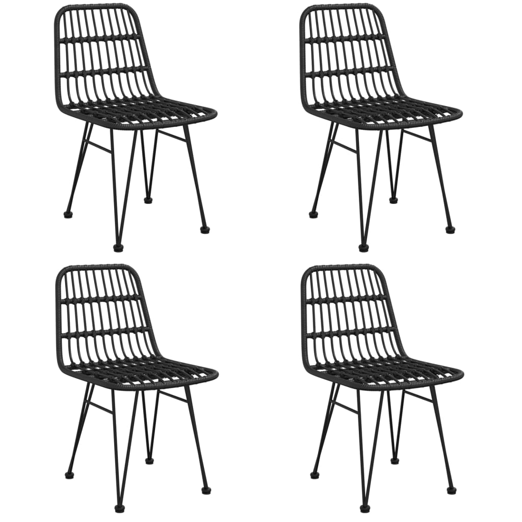 Set mobilier de grădină, 5 piese, negru, poliratan GartenMobel Dekor