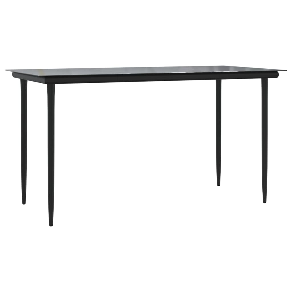 Set mobilier de grădină, 5 piese, negru, poliratan GartenMobel Dekor