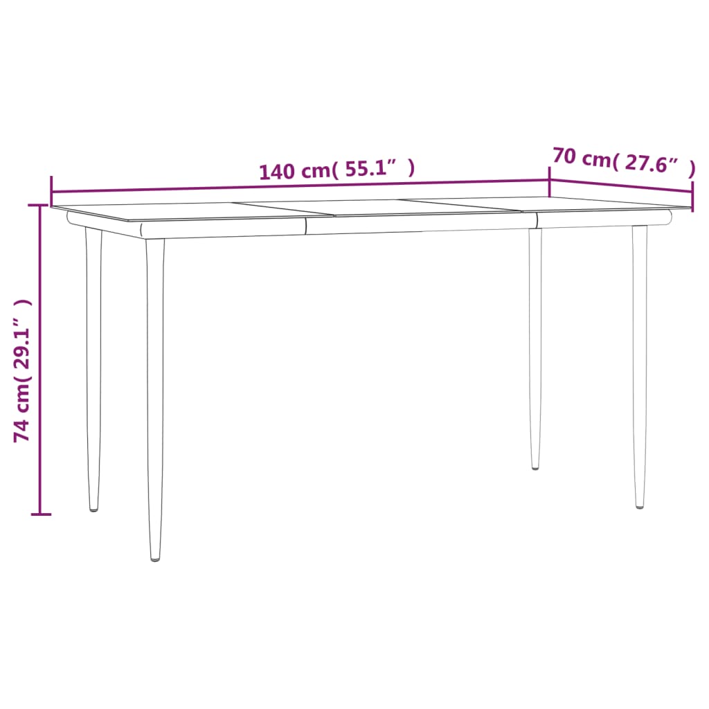 Set mobilier de grădină, 5 piese, negru, poliratan GartenMobel Dekor