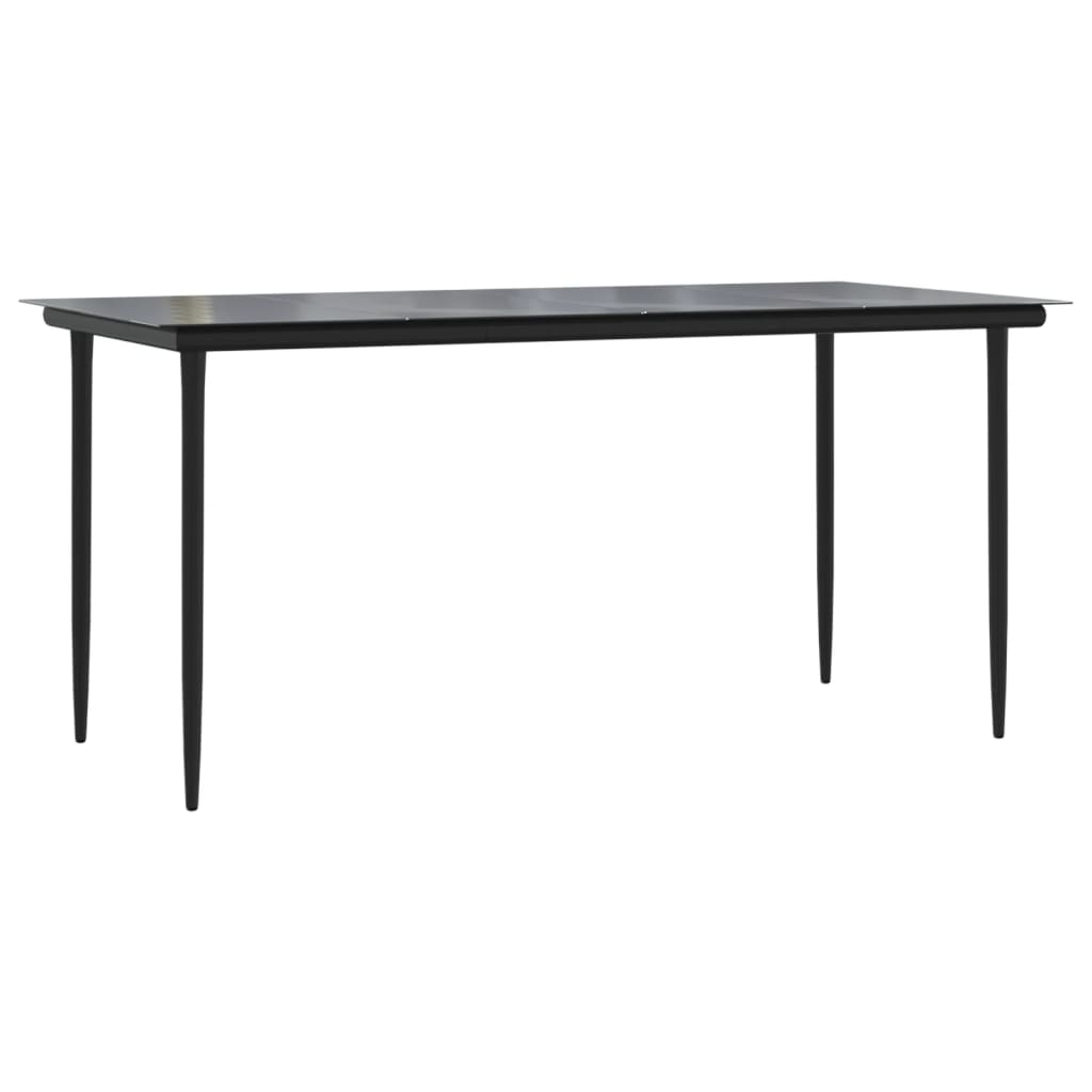Set mobilier de grădină, 5 piese, negru, poliratan GartenMobel Dekor