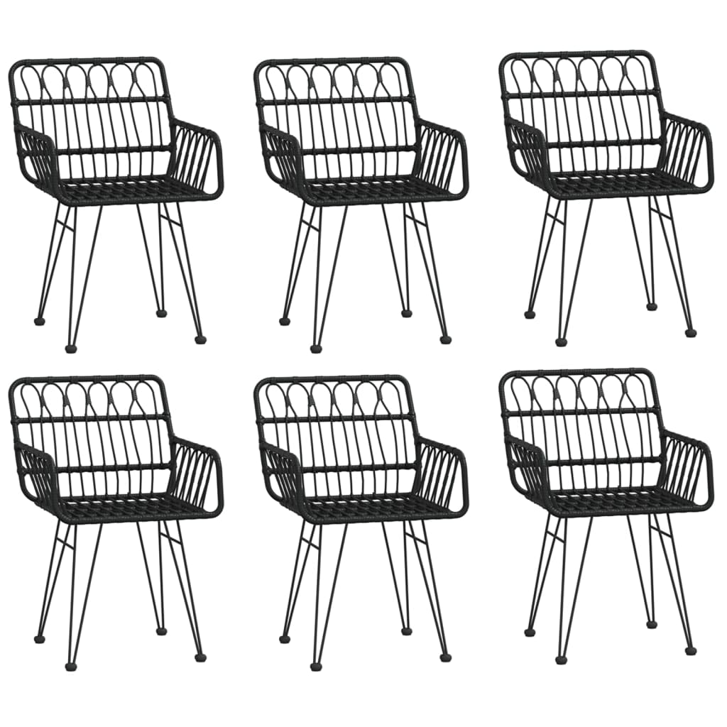 Set mobilier de grădină, 7 piese, negru, poliratan GartenMobel Dekor