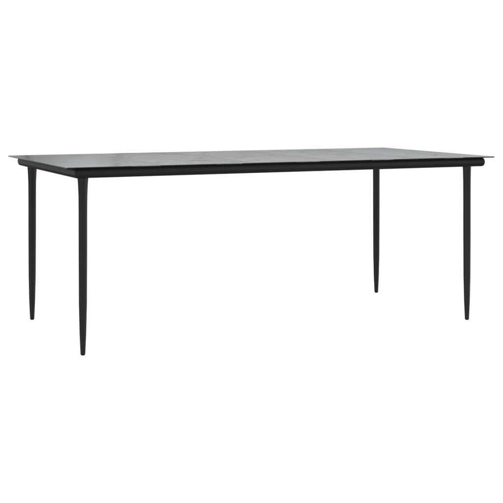 Set mobilier de grădină, 7 piese, negru, poliratan GartenMobel Dekor