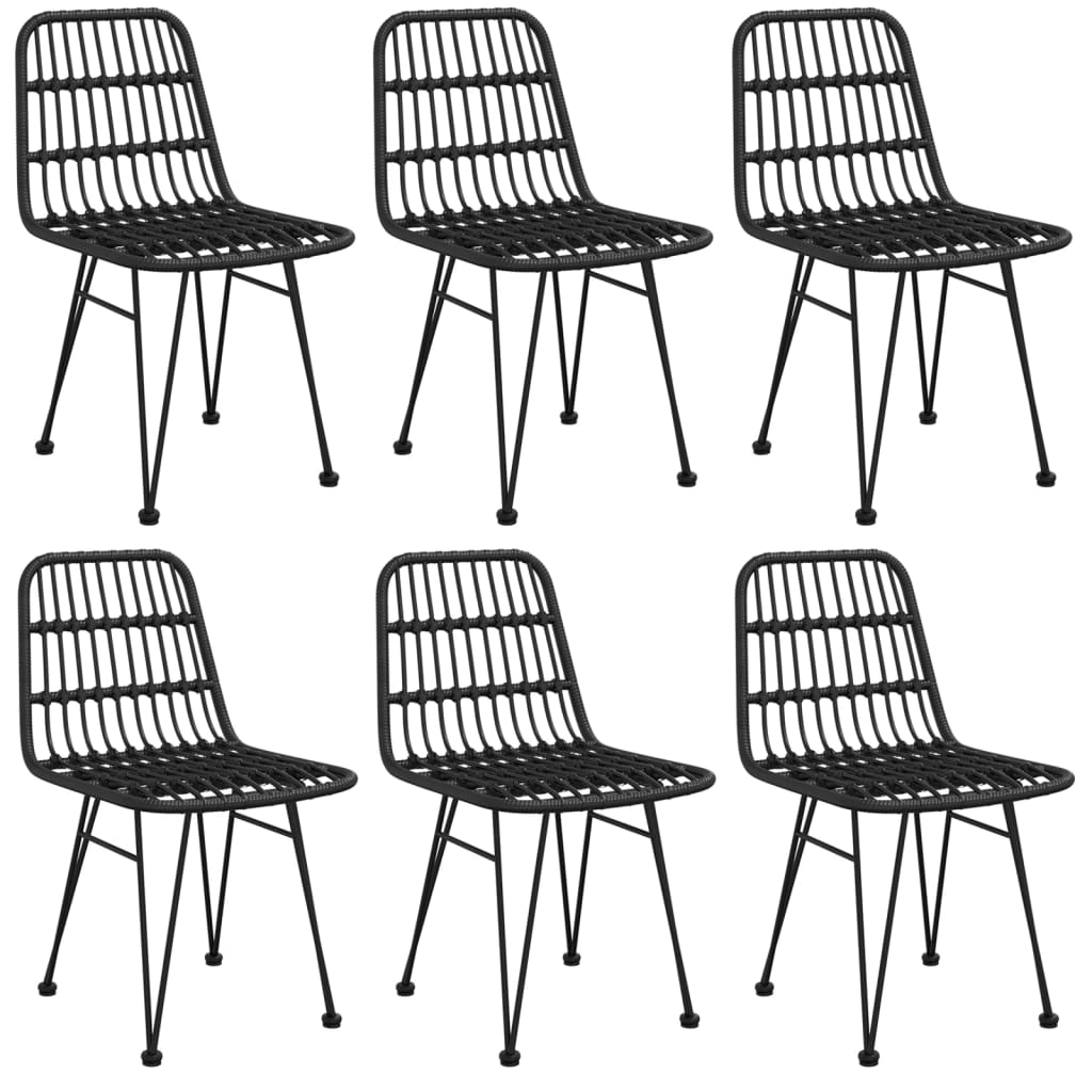 Set mobilier de grădină, 7 piese, negru, poliratan GartenMobel Dekor