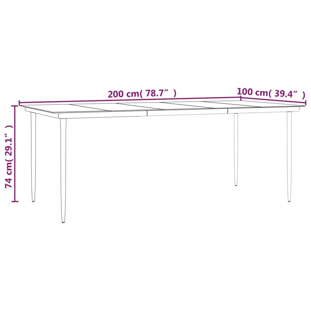 Set mobilier de grădină, 7 piese, negru, poliratan GartenMobel Dekor